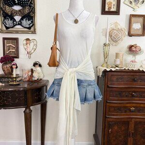 y2k fairy boho white sheer mesh subversive top